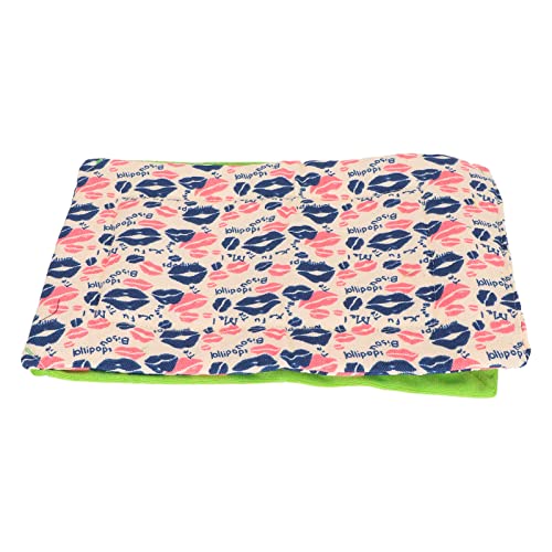 QANYEGN Reptilien-Schlafsack, Bartagamen-Bett mit Kissen, Warmer Schlafsack aus Plüschstoff für Gecko-Eidechsen (Lip Print + Green Quilt) von QANYEGN