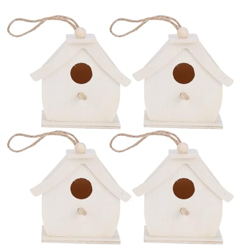 Vogelhäuschen aus Holz, Mini-Hänge-Set für Kinder zum Selbermachen, Malen, Basteln, unfertiges Vogelhaus aus Holz für den Außenbereich, Garten, Balkon, Innenhof von QANYEGN