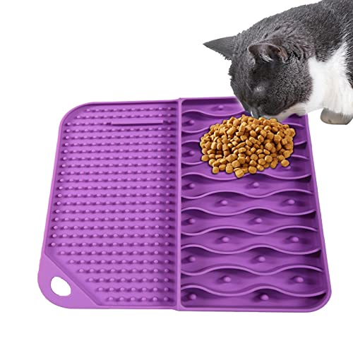 Katzen-Leckmatte, Saugnäpfe, Hunde-Leckmatte mit lebendigem Muster – Katzen-Leckmatte für Training, Fellpflege, Leckerlis, Joghurt, Angstlinderung, Hunde-Leckmatte, Leckpads für Hunde Qarido von QARIDO