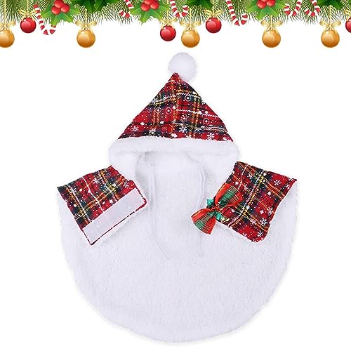 QARIDO Haustier-Weihnachtsumhang,Warme Haustierumhänge mit Jingle Bell | Winterliche Hundebekleidung für Weihnachtsfeier, Mottoparty, Weihnachtsreisen, Foto-Requisiten, Spaziergänge im Freien von QARIDO