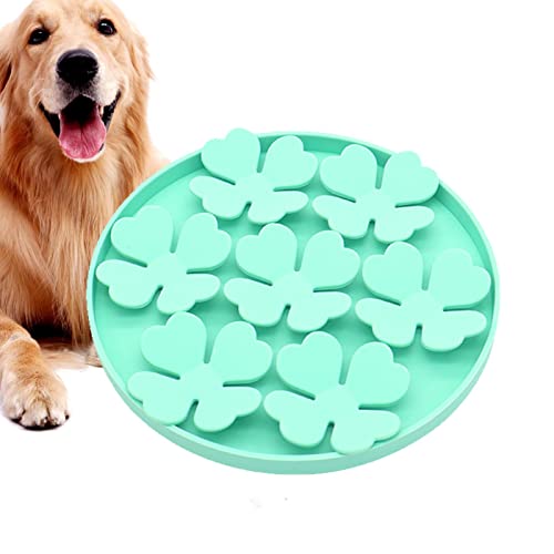 QARIDO Leckkissen für Hunde | Saugnapf-Erdnussbutter-Leckkissen für Hunde | Erhöhter Hunde-Puzzle-Futterspender mit Blumen-Design gegen Langeweile, Nass- oder Trockenfutter von QARIDO
