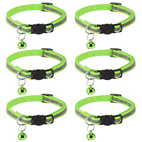 QAZRFVPXF 6 StüCk KatzenhalsbäNder Coole HalsbäNder Haustierhalsband Katzenhalsband Cartoon Katzenhalsband Katzenschnalle Halsband mit Glocke und Schnalle für Haustier für Hauskatzen Kleine Hunde von SUPTMAX