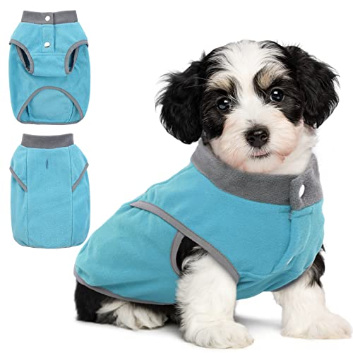 HundeFleecePullover, HaustierFleeceWeste, warme HundeWinterkleidung, FleeceHundeJakcet mit Loch für die Leine, dehnbarer Pullover, Hundemantel, leicht, Welpenhemd, Haustierbekleidung für von QBLEEV