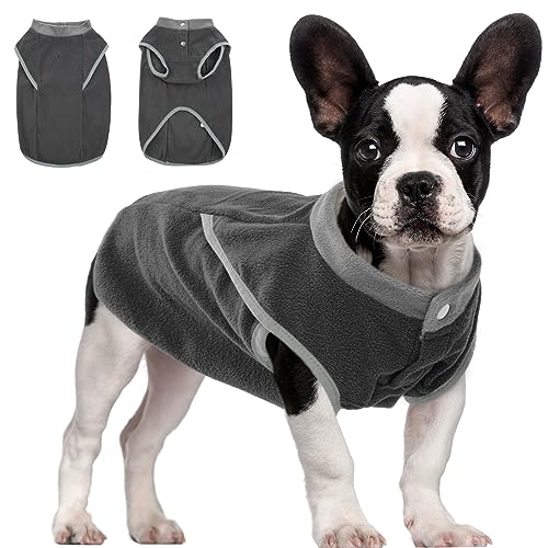 QBLEEV Hunde-Fleecepullover, Hunde-Fleeceweste mit Geschirrloch, Hunde-Fleecejacke Pullover Fleece Hundekleidung, Warmer Hund Sweatshirt Winter Haustier Hund Fleece Mantel Hundepullover für von QBLEEV