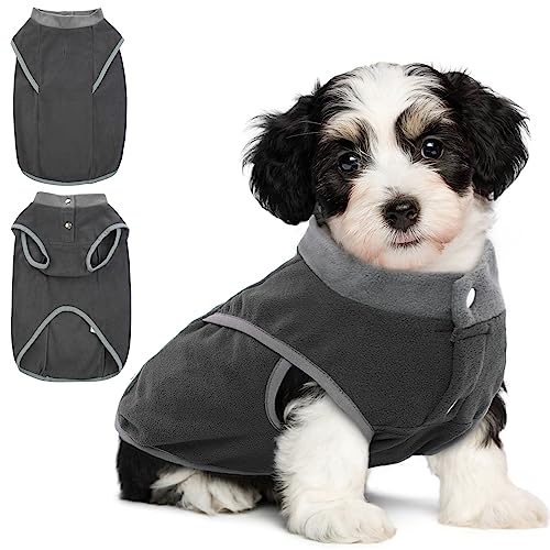 QBLEEV Hunde-Fleecepullover, Weihnachtspullover für kleine Hunde, Fleece-Weste, Pullover, Hunde-Fleecejacke, warmer Winter-Fleece-Hundemantel, Hunde-Sweatshirt, Fleece-Haustierkleidung, Hundepullover von QBLEEV