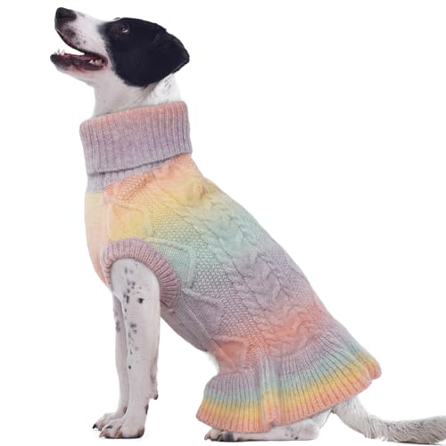 QBLEEV Hundepullover für mittelgroße Hunde, Welpenpullover Pullover Hund Weihnachtspullover Weiche Haustierpullover Warme Winter Hundepullover Kleid Doggie Pullover Weste Rollkragen Hundepullover für von QBLEEV