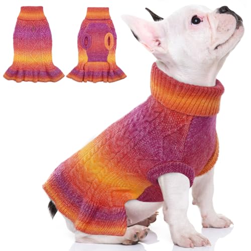 QBLEEV Weihnachtspullover für kleine Hunde für Mädchen, Weihnachtspullover für Hunde, Hundepullover, Kleid, Welpenpullover, weicher Haustierpullover, warmer Winter-/Herbst-Hundepullover, Weste, von QBLEEV