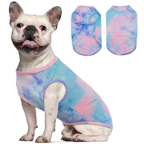 QBLEEV Kühlweste für Hunde, leicht, schnell trocknend, Sommer-Hunde-T-Shirt, atmungsaktiv, Sonnenschutz, Hundekleidung, ärmellos, Haustierbekleidung, Hunde-Outfit, Tanktop für kleine und mittelgroße von QBLEEV
