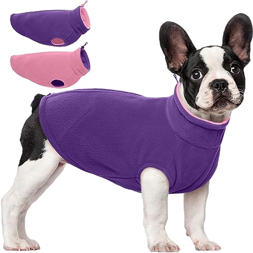 QBLEEV Wendbare Hunde-Wintermäntel, Fleece-Hundeweste mit Reißverschluss, Hundemäntel für mittelgroße Hunde, weiche Hunde-Fleecejacke, Hund für kaltes Wetter, Mäntel, Haustier-Hundekleidung, von QBLEEV