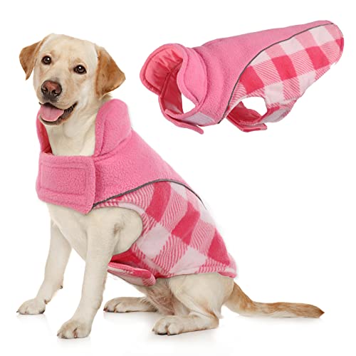 Wendbare Hunde-Winterjacke, kaltes Wetter, Jacke für große und mittelgroße Hunde, winddicht, wasserdicht, britisches Karomuster, warme Hundeweste, Kleidung, Husky, Labrador von QBLEEV