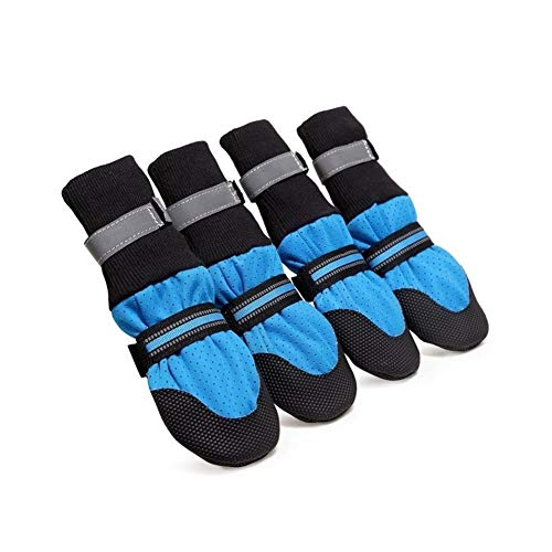 QBZUVDFCS 4pcs Wasserdichter Winter-Hund Schuhe Anti-Rutsch-Schnee-Hund Boots Paw-Schutz-Reflective for Medium Large Hunde Labrador Husky Warm(Color:As Show,Size:XXL) von QBZUVDFCS