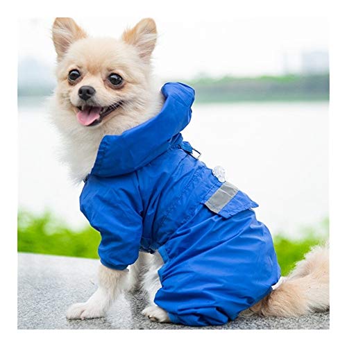 QBZUVDFCS Dog Raincoat Reflektierende Haustier-Kleidung Hunde-Kleidung wasserdichte Jumpsuit Jacke Pudel Schnauzer Corgi Mantel(Size:XS) von QBZUVDFCS