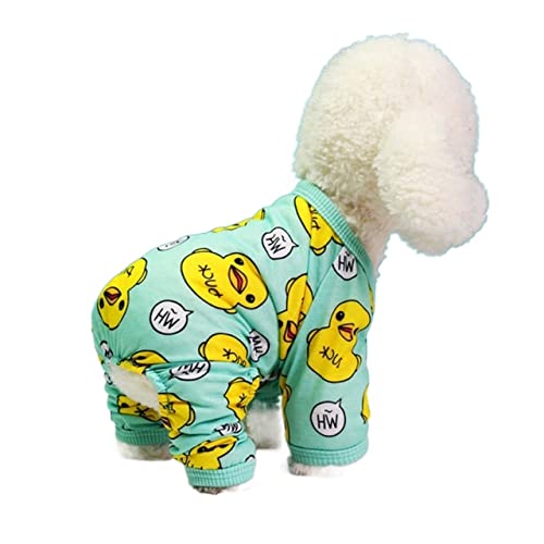 QBZUVDFCS Dog Yellow Duck Drucken Pyjamas Warme Kleidung Chihuahua Haustier-Welpen-Kleidung for Hundeoverall(Size:X-Large) von QBZUVDFCS