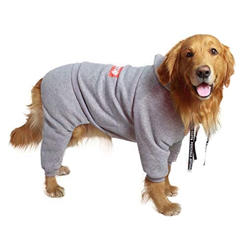 QBZUVDFCS Fashion Large Dog Hundebekleidung Warm Vierbeinige Mantel-Winter Hoodie Medium Big Kleidung Ropa Perro Jacke Französisch Bulldog(Color:Gray,Size:28) von QBZUVDFCS