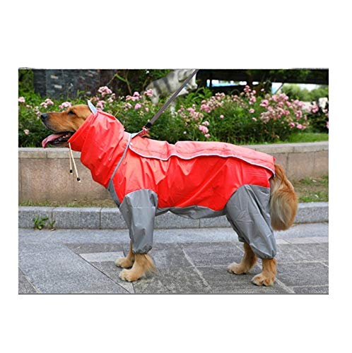 QBZUVDFCS Große Hunde-Bekleidung Raincoat wasserdichte Hundeanzüge Dot Regen Cape Hundekleidung for große Hunde Kapuzenjacke Poncho Haustier-Regen-Mantel(Color:Red,Size:24) von QBZUVDFCS