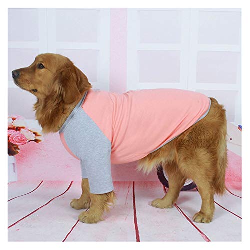 QBZUVDFCS Haustier-Kleidung for großen Hund Rosa/Blau Grau Sleeves genähtes Hunde-Mantel-Jacken Hunde-Bekleidung Pyjamas Overall for Hunde-Kostüm(Color:Pink Pet Clothes,Size:36) von QBZUVDFCS