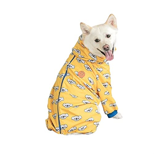 QBZUVDFCS Hund Regenmantel Kleidung Welpen Casual Cat Regenmantel wasserdichte Jacke Outdoor Regenbekleidung Kapuze Bekleidung Overall Heimtierbedarf(Color:Yellow,Size:3X-Large) von QBZUVDFCS