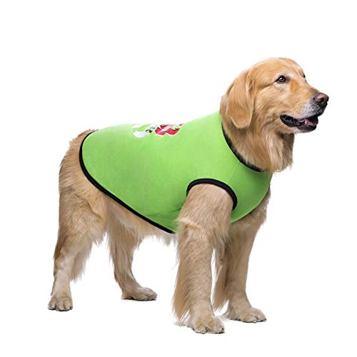QBZUVDFCS Hunde-Bekleidung Shirt for Hunde weicher Baumwolle T-Shirt Mantel Accessoires Bekleidung Hundekostüm Haustier-Kleidung for Hunde-T-Shirt(Color:Green Dog Clothes,Size:36(Bust 98cm)) von QBZUVDFCS