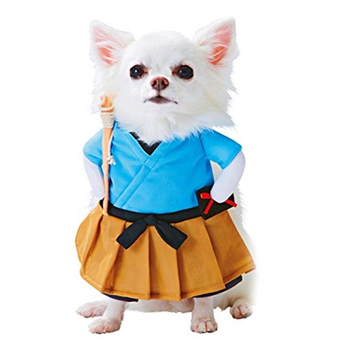 QBZUVDFCS Hundekostüm Set Polyester Cute Pet Kleidung Samurai Lustige Upright Kostüm verkleiden for Katzen-Hunde(Size:XL) von QBZUVDFCS