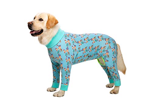 QBZUVDFCS Medium Large Dogs Pyjamas for Haustier-Hunde-Kleidung Overall for Hundekostüm Mantel for Hunde Karikatur gedruckt Kleidung Hemd(Color:Elk Dogs Pajama,Size:28(Bust 68cm)) von QBZUVDFCS