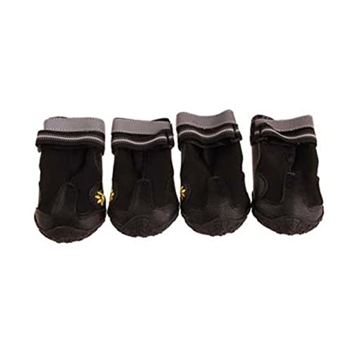 QBZUVDFCS Outdoor wasserdichte große Hundeschuhe Gummi Sohle Anti-Rutsch Kletterberg Haustierschuhe Verschleißfest Reflektierende Regenstiefel(Color:Black,Size:3) von QBZUVDFCS