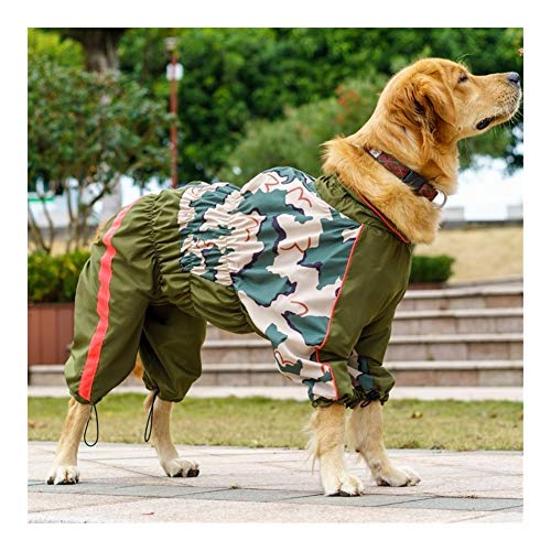 QBZUVDFCS Pet Big Dog Raincoat Overall Wasserdicht Atmungs Kleidung for Medium Large Mädchen Hunde-Regen-Mantel Französisch Bulldog Labrador-Umhang(Size:26) von QBZUVDFCS