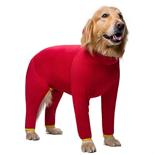 QBZUVDFCS SUPER Light Big Dog Pyjamas Mit Kapuze Vierbeiner Hund Jumpsuit Geeignet for alle Jahreszeiten Hohe Stretch All Inclusive wasserdichte Hund(Color:Scarlet,Size:28) von QBZUVDFCS