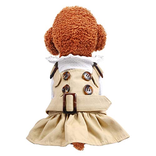 QBZUVDFCS Spirng Sommer Hund Kleidung Gutaussehend Trenchcoat-Kleid Haustiere Outfits Warme Kleidung for kleine Hunde-Kostüme Jacke Welpen-Hemd Hunde(Color:Dress,Size:XL) von QBZUVDFCS