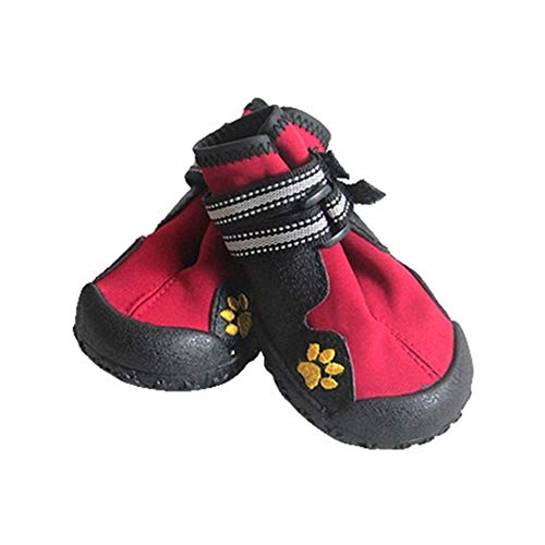 QBZUVDFCS Sport Schuhe for Hunde for große Hunde Hundeaußen Regen Stiefel Nicht Beleg Welpen Turnschuhe Laufen Waterpoof Stiefel Tierzubehör(Red,8) von QBZUVDFCS