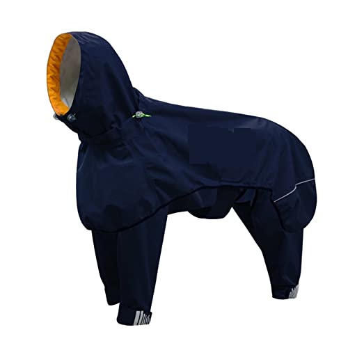 QBZUVDFCS Wasserdichter Hunde-Regenmantel-Overall for mittelgroße Hunde Regenmantel im Freien Haustierkleidung Welpen-Dobermann-Labrador-Husky-Jacke(Color:Dark Blue,Size:Large) von QBZUVDFCS