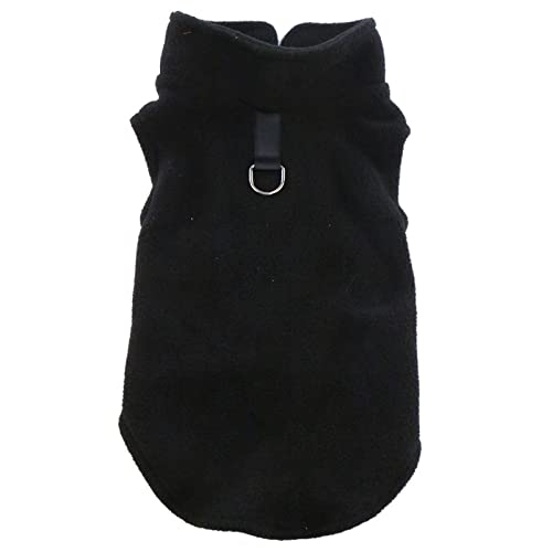 QBZUVDFCS Weiche Fleece-Hundekleidung for kleine Hunde, Frühling, Sommer, Welpen, Katzen, Weste, Shih Tzu, Chihuahua, Kleidung, französische Bulldogge, Jacke, Mops, Mäntel(Color:Black,Size:Large) von QBZUVDFCS