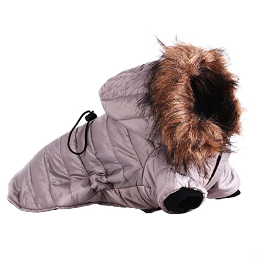 QBZUVDFCS Weiche Hoodie Warme Baumwolle Hundekleidung for kleine Hunde Winddichte Haustierjacke Hundemantel Winterkleidung for Yorkshire Chihuahua(Color:Light Grey,Size:X-Large) von QBZUVDFCS