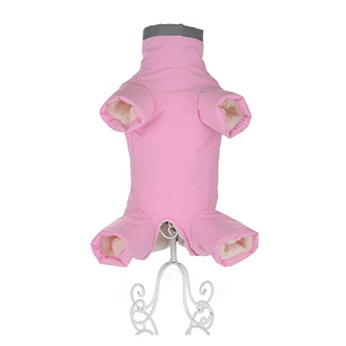 QBZUVDFCS Winterkleidung for kleine Hunde Warme Fleece-Welpen-Haustier-Mantel-Jacke Wasserdicht Reflektierende Hunde Jumpsuits Chihuahua Kleidung Overalls(Color:Pink for Girl,Size:14) von QBZUVDFCS