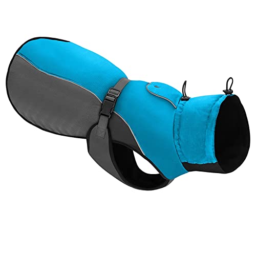 QBZUVDFCS wasserdichte Kleidung for große Hunde Warme Manteljacke for große Hunde Reflektierende Regenmantelkleidung for mittelgroße Hunde Französische Bulldogge XL-6XL(Color:Blue,Size:X-Large) von QBZUVDFCS