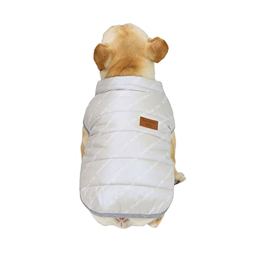 QCBH Dicke Winterkleidung für Winddichte und warme Hundejacken im Herbst und Winter, Bulldogjacke, Shar Pei Hundejacke mit Fleecefutter von QCBH