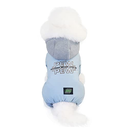 QCBH Haustier Hoodie, Hundekleidung Herbst- und Wintermantel, Baumwollhund einteiliger Kleiner Hundemantel im Freien von QCBH