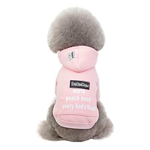 QCBH Haustierkleidung Hunde Hoodie, Herbst- und Winterteddy, Bichon Kleiner Hund, Warmer Mantel aus reinem Baumwollstoff von QCBH