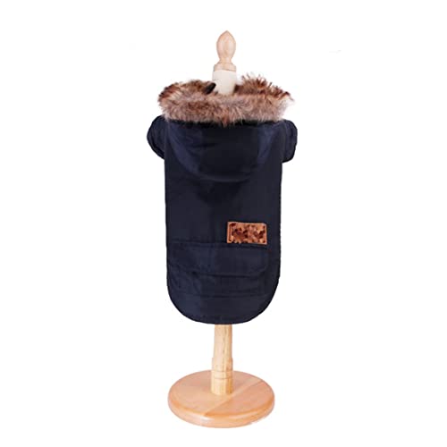 QCBH Katzen- und Hundebekleidung, kalte Winter-Kapuzenjacke, Fleecefutter zum Warmhalten und Winddicht, geeignet für kleine Hunde von QCBH