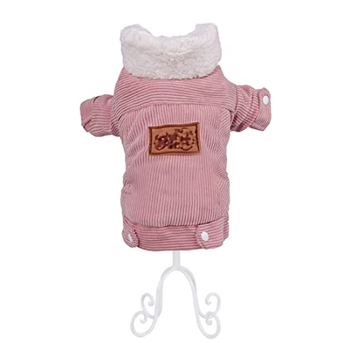 QCBH Welpen-Baumwollkordjacke, Fleece Herbst- und Winter-Teddy-Mantel, Haustierkleidung, Hundekleidung, geeignet für kleine Hunde von QCBH