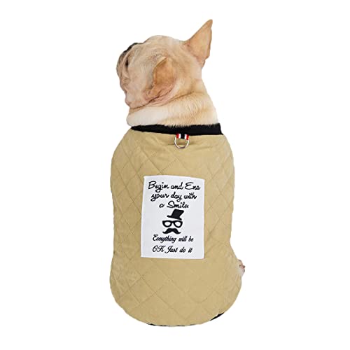 QCBH Winterkleidungsjacke, Winddichte Hundejackenkleidung, Kleidungsjacke mit D-Ring, weiche und warme Winterkleidung geeignet für kleine Hunde von QCBH