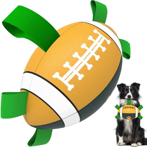 QDAN Hunde-Fußball-Hundespielzeug – langlebige Hundebälle, Superbowl Fußball-Party-Dekorationen, Gastgeschenk, Outdoor-Hundespielzeug, Sommer-Hundespielzeug, Hüteball, Welpen-Hund, von QDAN
