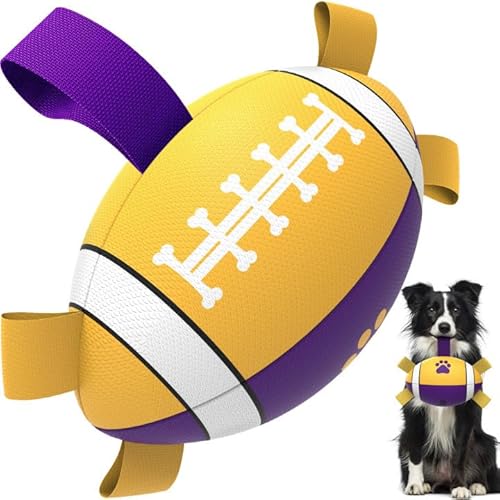 QDAN Hundespielzeug, Fußballball, interaktives Hundespielzeug zum Tauziehen, Superbowl Fußball-Party-Dekorationen, Gastgeschenk, langlebige Hundebälle für kleine und mittelgroße Hunde, von QDAN