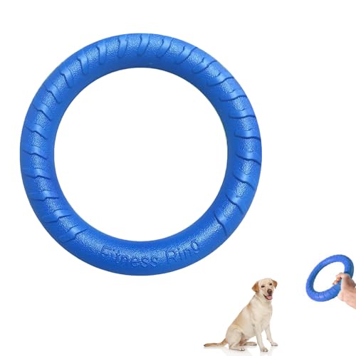 QEEROYO Hunde Fitness Ring, Hundebiss-Ring, Beissring Hunde, Hundespielzeug Ring, Hunde Flugscheibe Spielzeug, Beissring für Hunde, Interaktiver Trainingsring für Kleine mittelgroße Große Hunde, Blau von QEEROYO