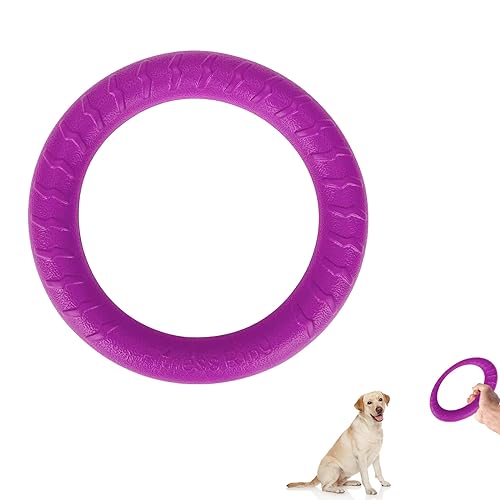 QEEROYO Hunde Fitness Ring, Hundebiss-Ring, Beissring Hunde, Hundespielzeug Ring, Hunde Flugscheibe Spielzeug, Beissring für Hunde, Interaktiver Trainingsring für Kleine mittelgroße Große Hunde, Lila von QEEROYO