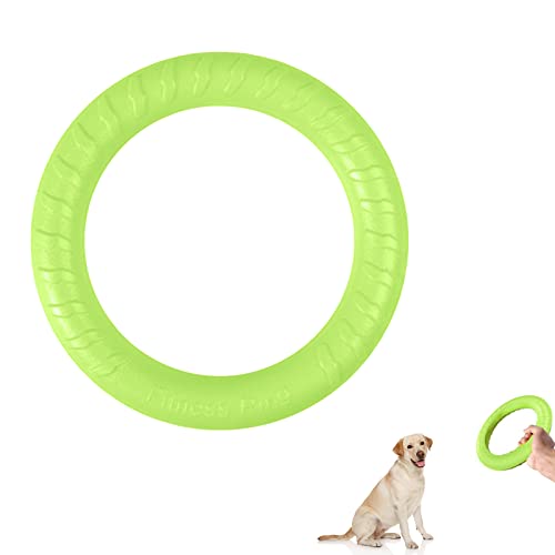 QEEROYO Hunde Fitness Ring, Hundebiss-Ring, Beissring Hunde, Hundespielzeug Ring, Hunde Flugscheibe Spielzeug, Beissring für Hunde, Interaktiver Trainingsring für Kleine mittelgroße Große Hunde, Grün von QEEROYO