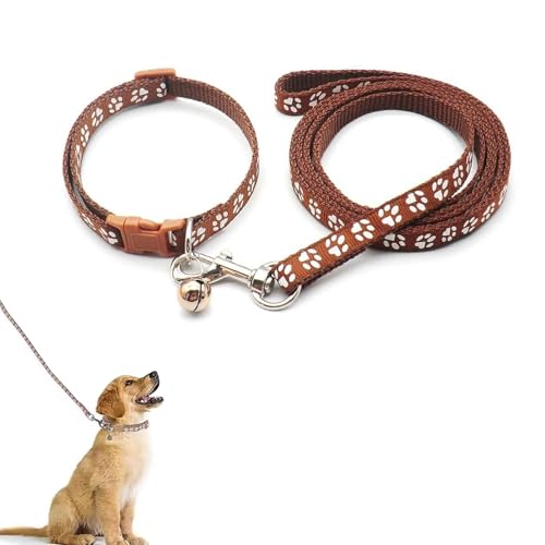 Welpenhalsband, Hundehalsband und Leine, Set, weiches Hundehalsband, verstellbares Haustier-Hundehalsband, Haustier-Katzenhalsband, Leine für kleine und mittelgroße Hunde, verstellbare von QEEROYO