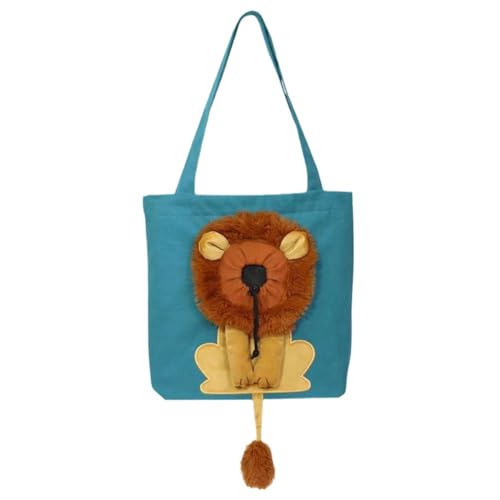 Tragetasche in Löwenform, tragbare Tragetasche, Tragetasche, Haustier-Canvas-Tasche für Katzen, ausgehende Haustiere, Reisehandtasche für Hunde von QEOTOH