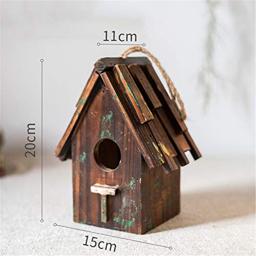 Nester Vogelhäuser for den Außenbereich Garten Vogelhaus Vogelnest Kreative Vogelbox Holz Vogelhaus for den Garten (Color : Brown, Size : One Size) von QEXTY