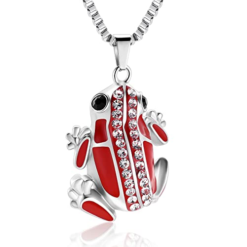 QGJNSGC Kremation Schmuck Urne Halskette für Asche, Frosch Charme Erinnerung Anhänger, Andenken Medaillon Frosch geformt von QGJNSGC