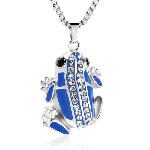 QGJNSGC Kremation Schmuck Urne Halskette für Asche, Frosch Charme Erinnerung Anhänger, Andenken Medaillon Frosch geformt von QGJNSGC